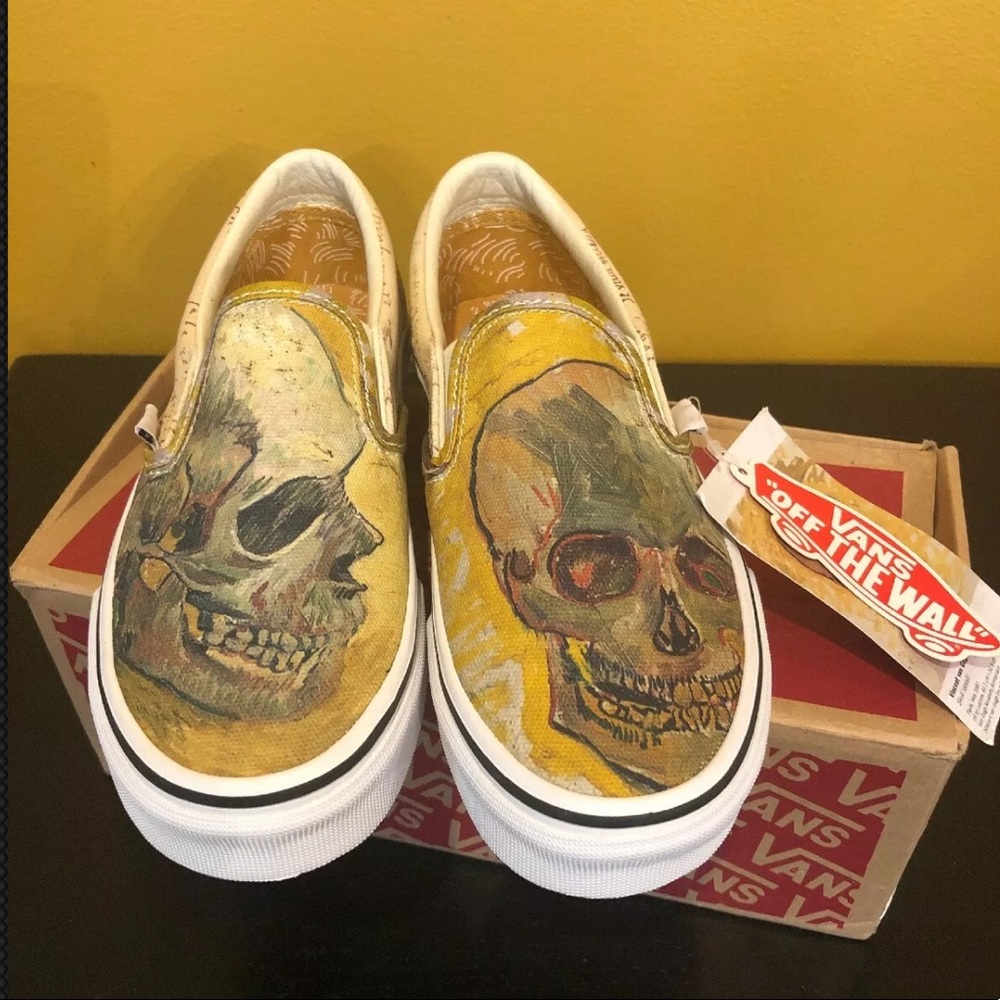 VANS VAN GOGH Skull Classic Slip-On Size Women's 5